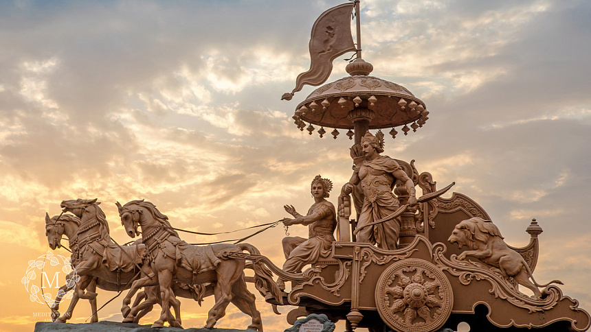 кришна, статуя, кони