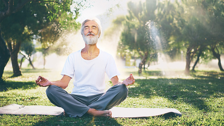 мужчина, медитация