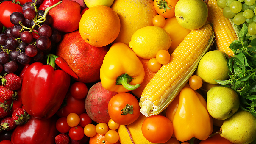 Оранжевые фрукты и овощи