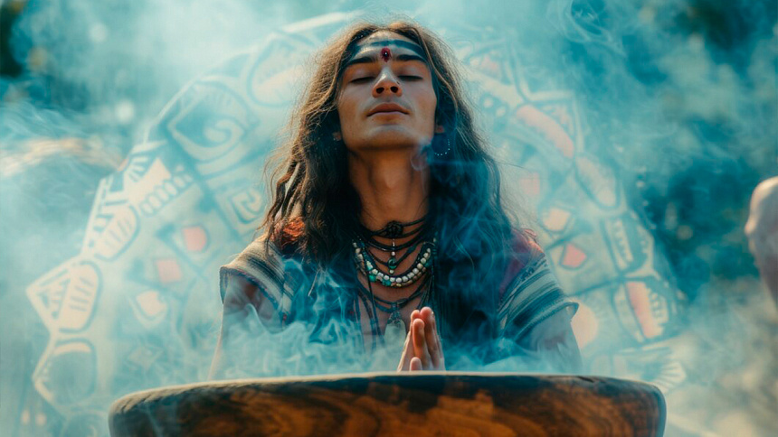 Шаман в медитации фото