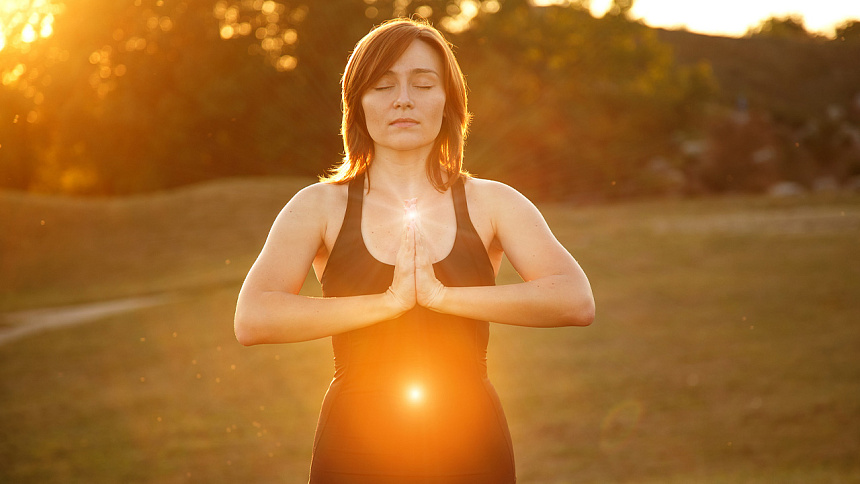 женщина, чакры, намасте