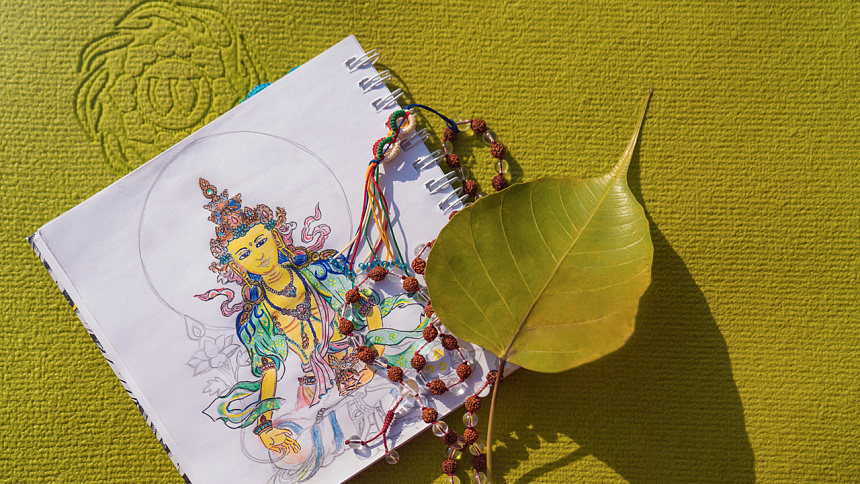 лист дерева, чётки